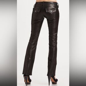 True Religion Women's Black Lambskin Leather Billy Jean, Size 30 -$695 MSRP